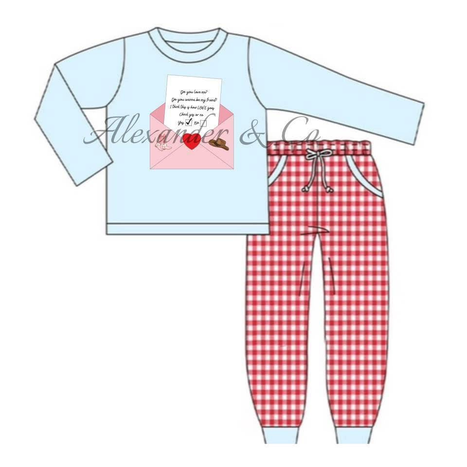 RTS Check Yes Or No Boys Pants Set