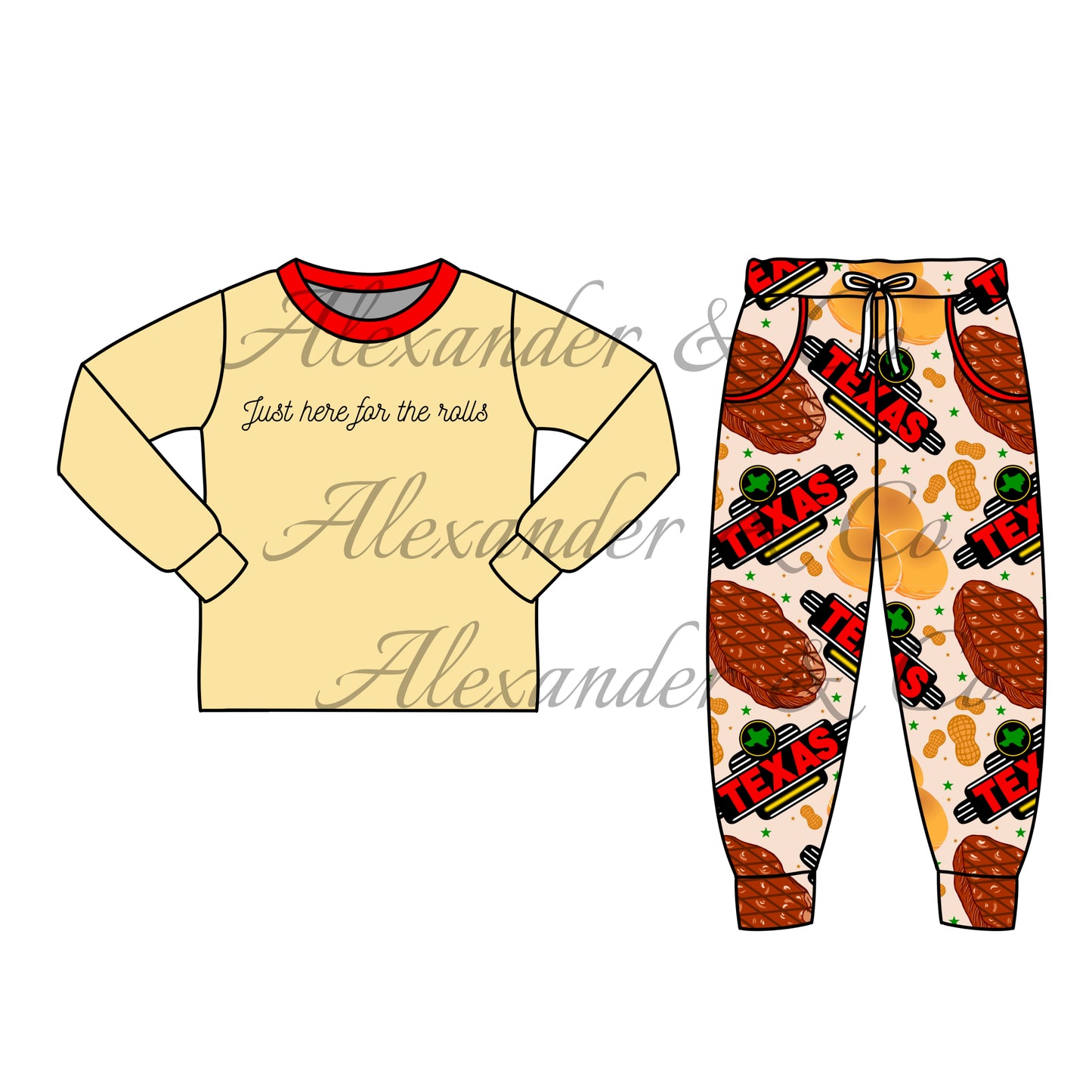 RTS Just Here For The Rolls Boy Pants Set
