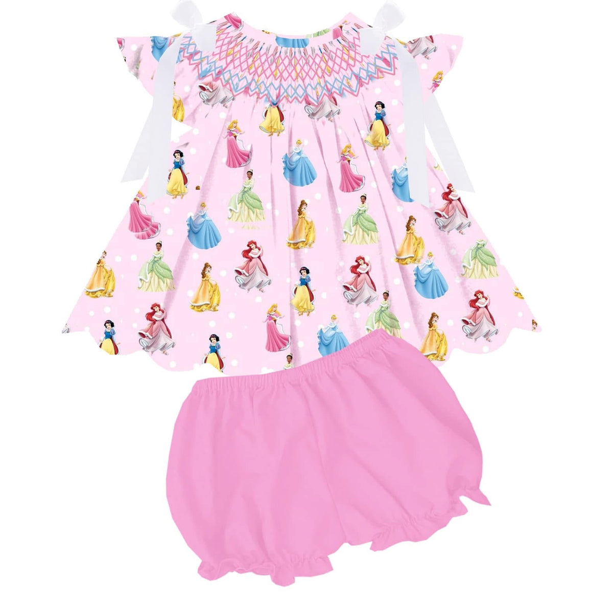Hand Smocked Princess Diaper Set (JAN)