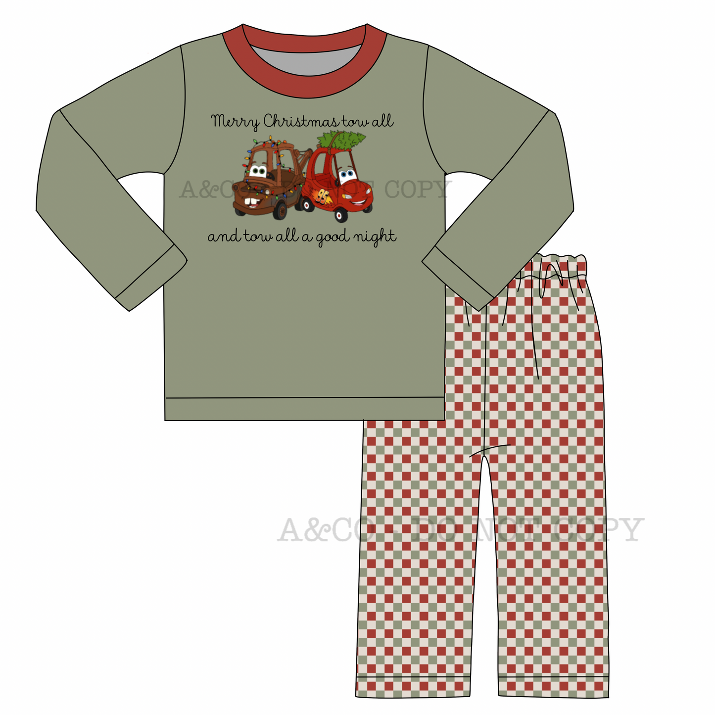 CHRISTMAS PO2: Merry Christmas Tow All Boy Pant Set