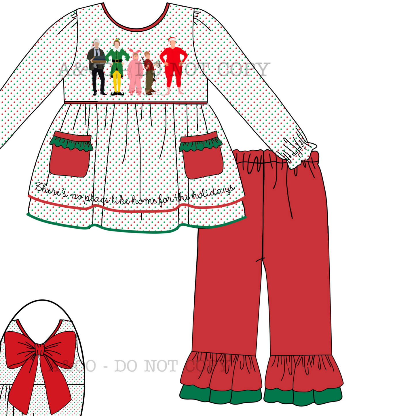 CHRISTMAS PO2: Home For The Holidays Girl Pant Set