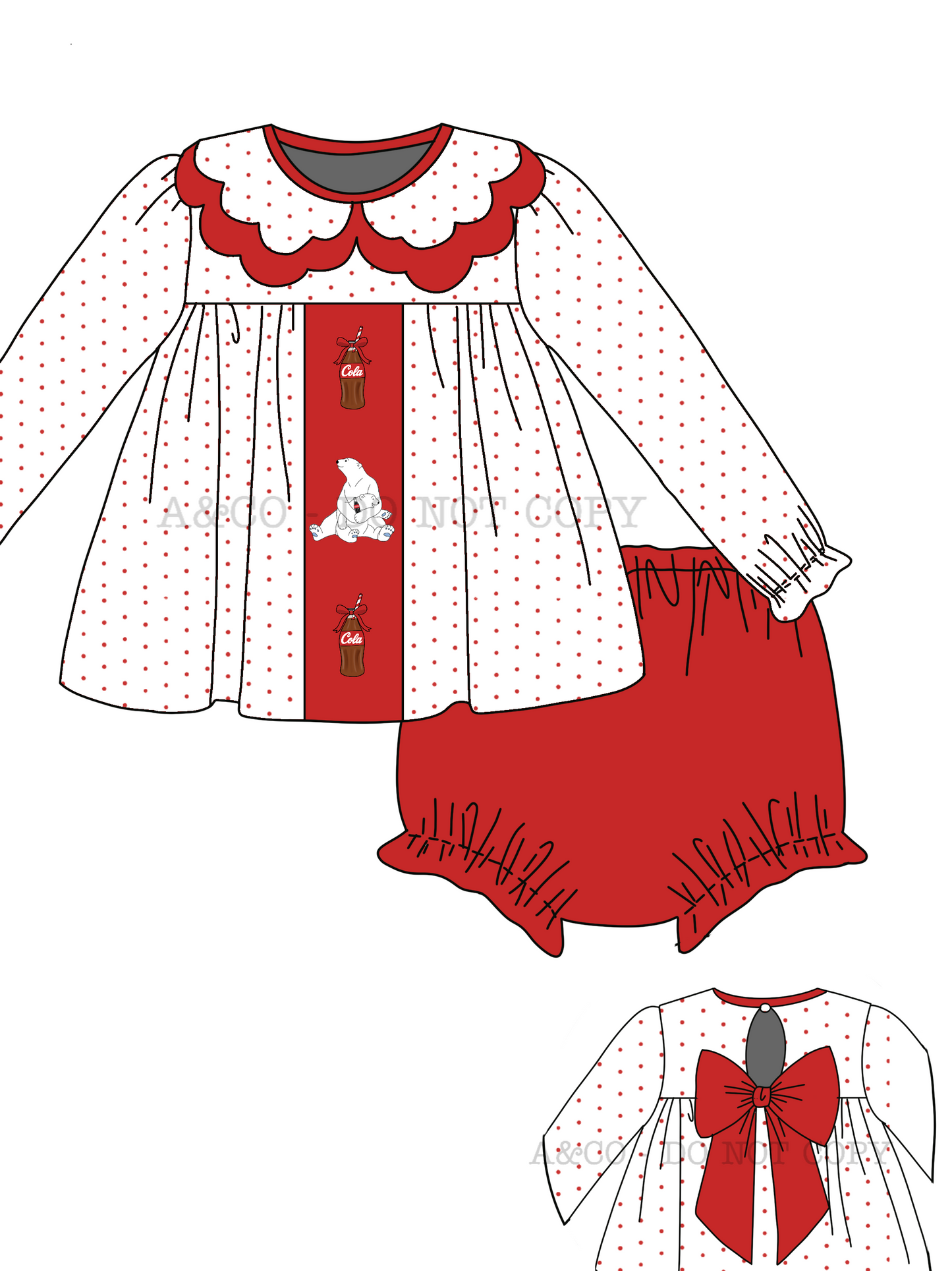 CHRISTMAS PO2: Cola Bear Girls Diaper Set (OCT)