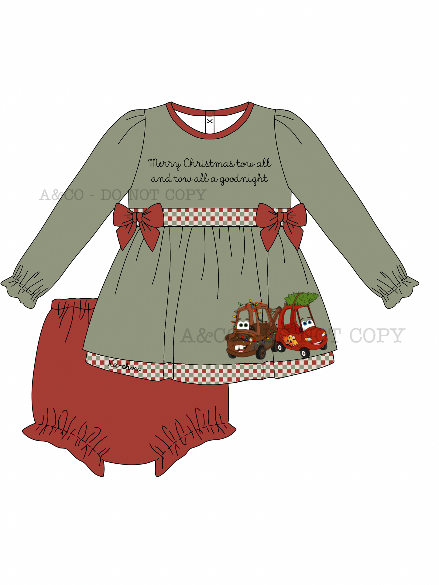 CHRISTMAS PO2: Merry Christmas Tow All Girl Diaper Set