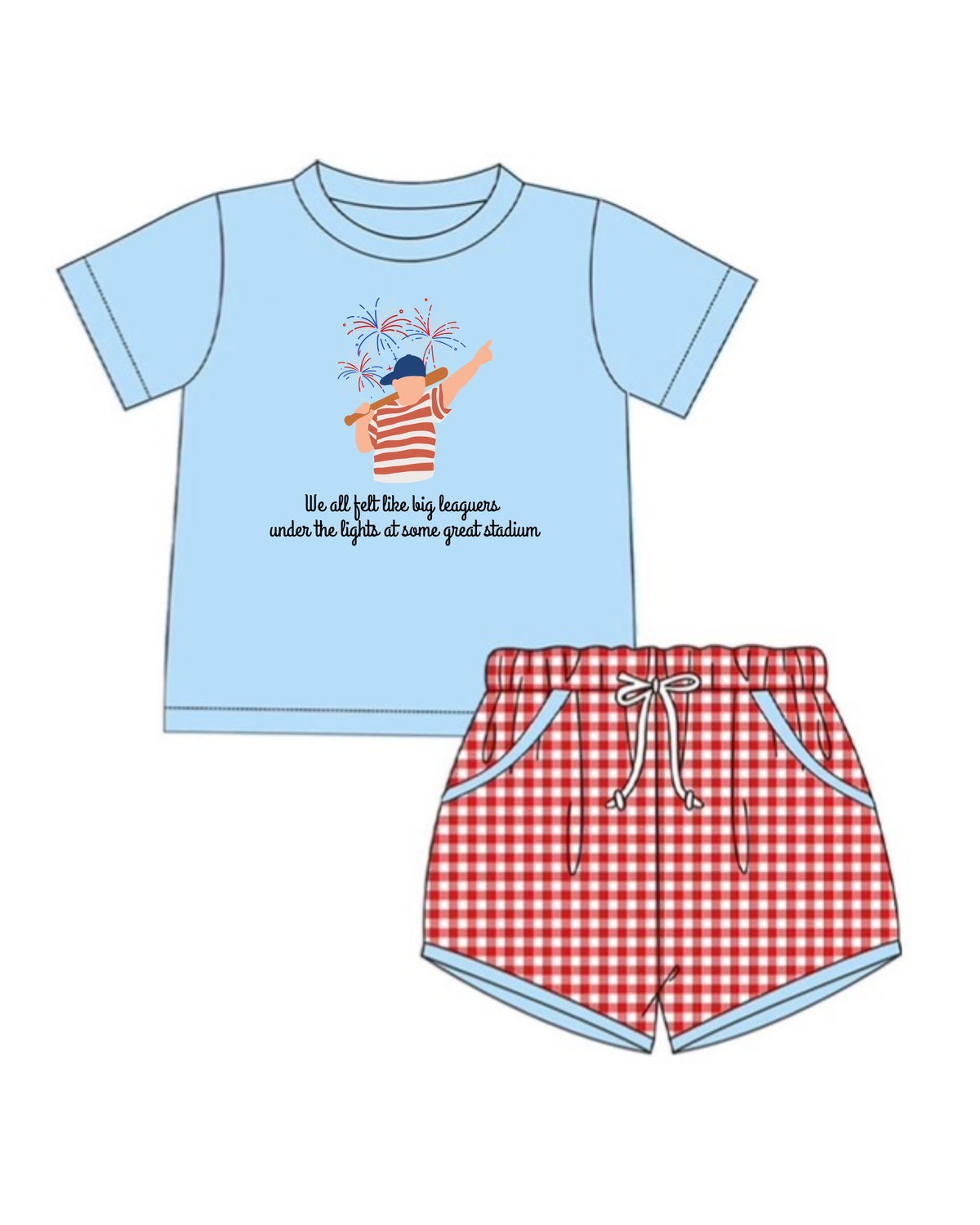 RTS Fourth Of July Play Ball Boys Shorts Set