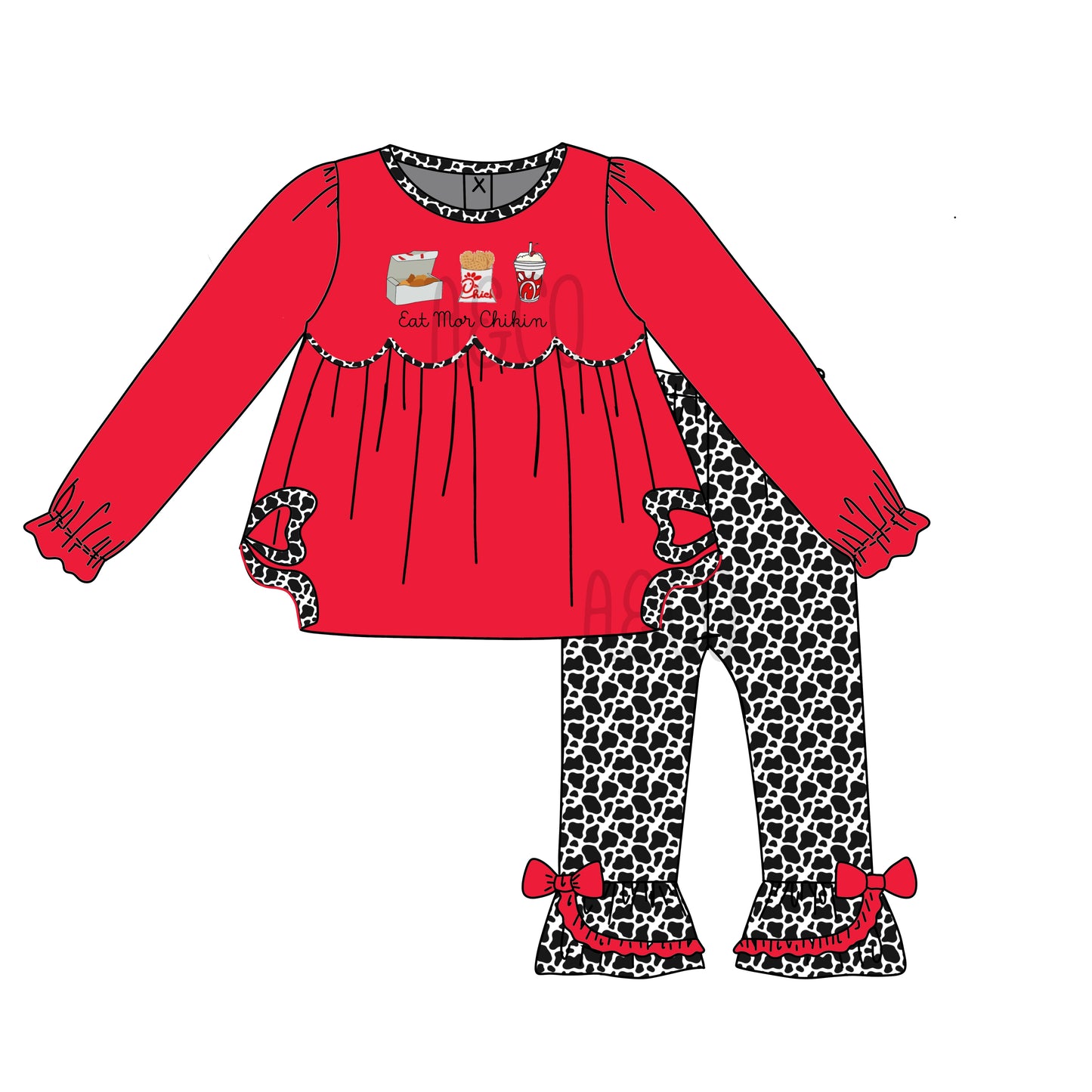 FOODIE PO: Eat Chickin Girls Pant Set
