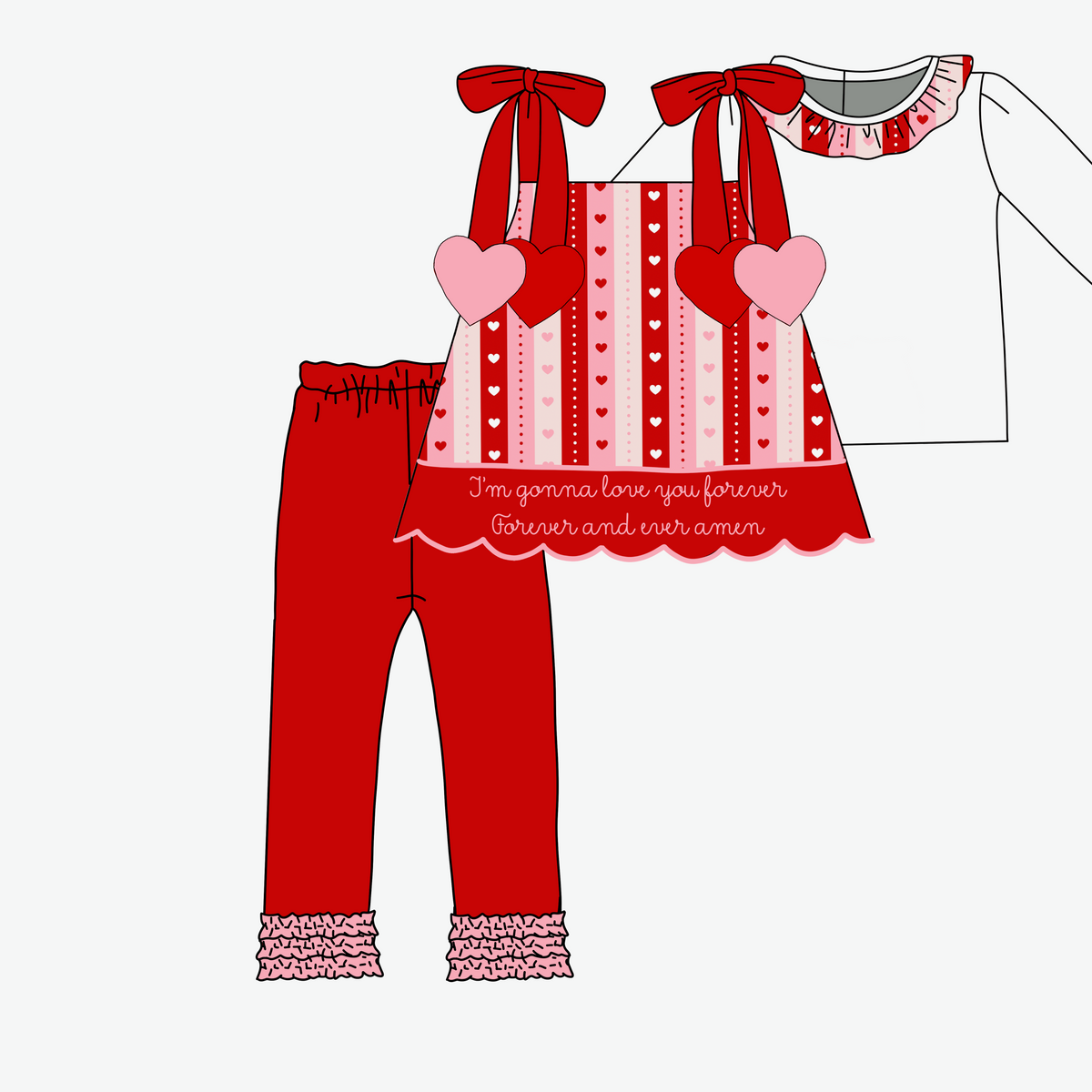 Forever & Ever Amen Girls Pant Set (JAN)