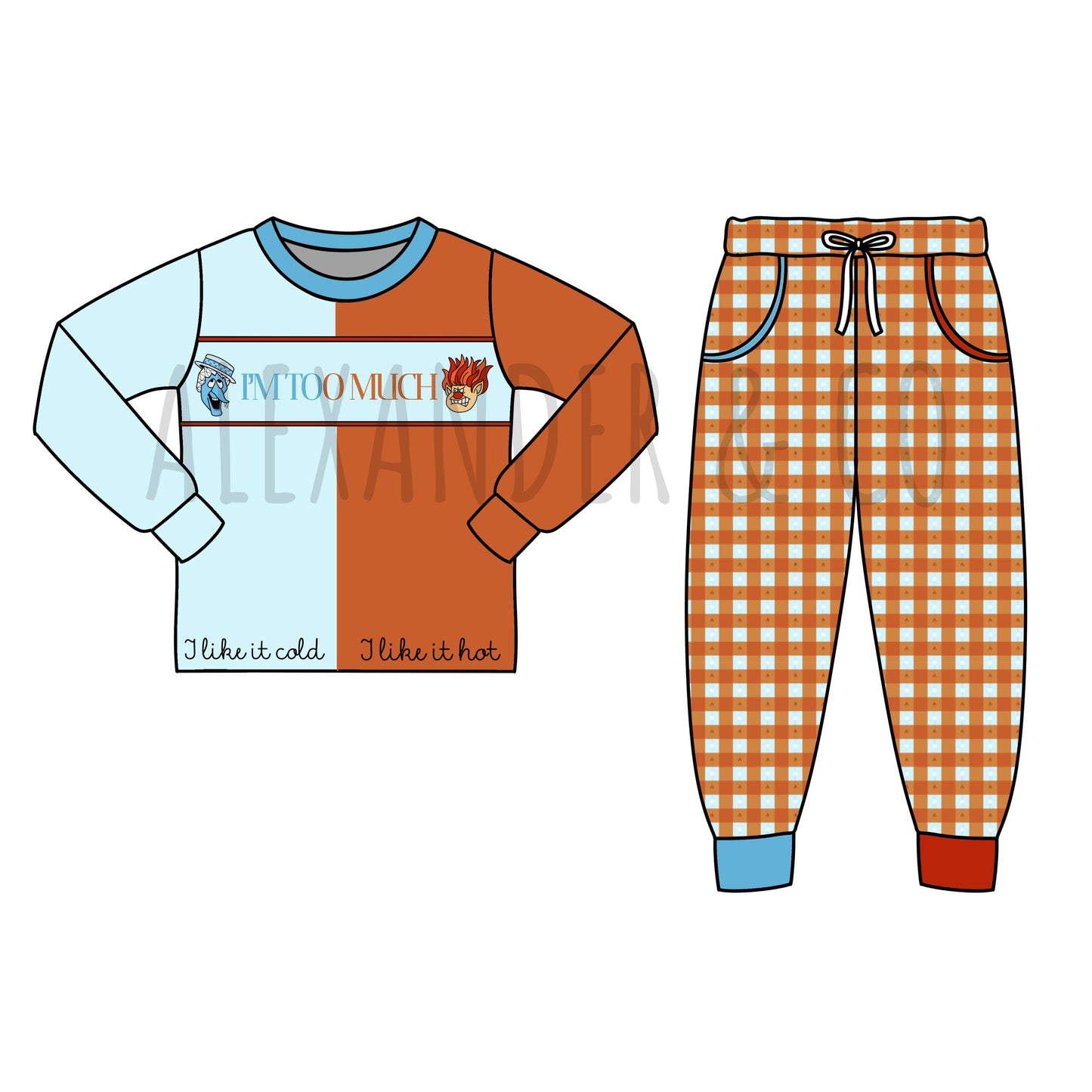 CHRISTMAS PO1: Hand Smocked I’m Too Much Boys Pant Set
