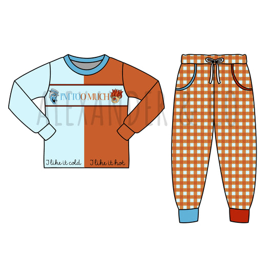 CHRISTMAS PO1: Hand Smocked I’m Too Much Boys Pant Set
