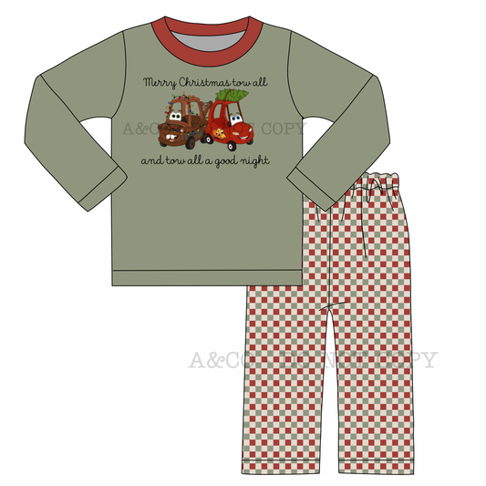 CHRISTMAS PO2: Merry Christmas Tow All Boy Pant Set