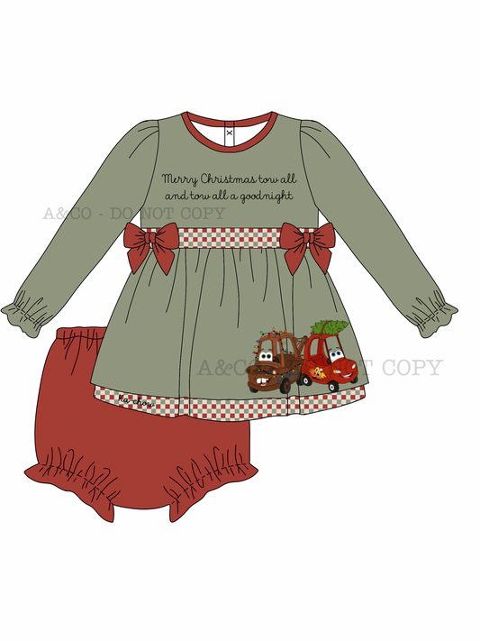 CHRISTMAS PO2: Merry Christmas Tow All Girl Diaper Set
