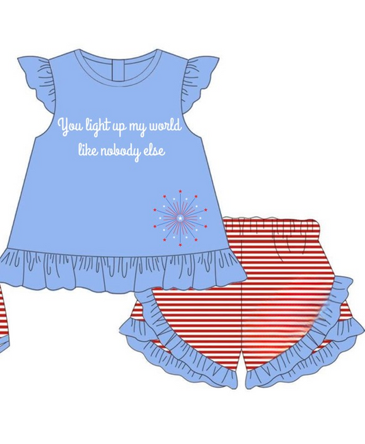 RTS You Light Up My World Girls Shorts Set