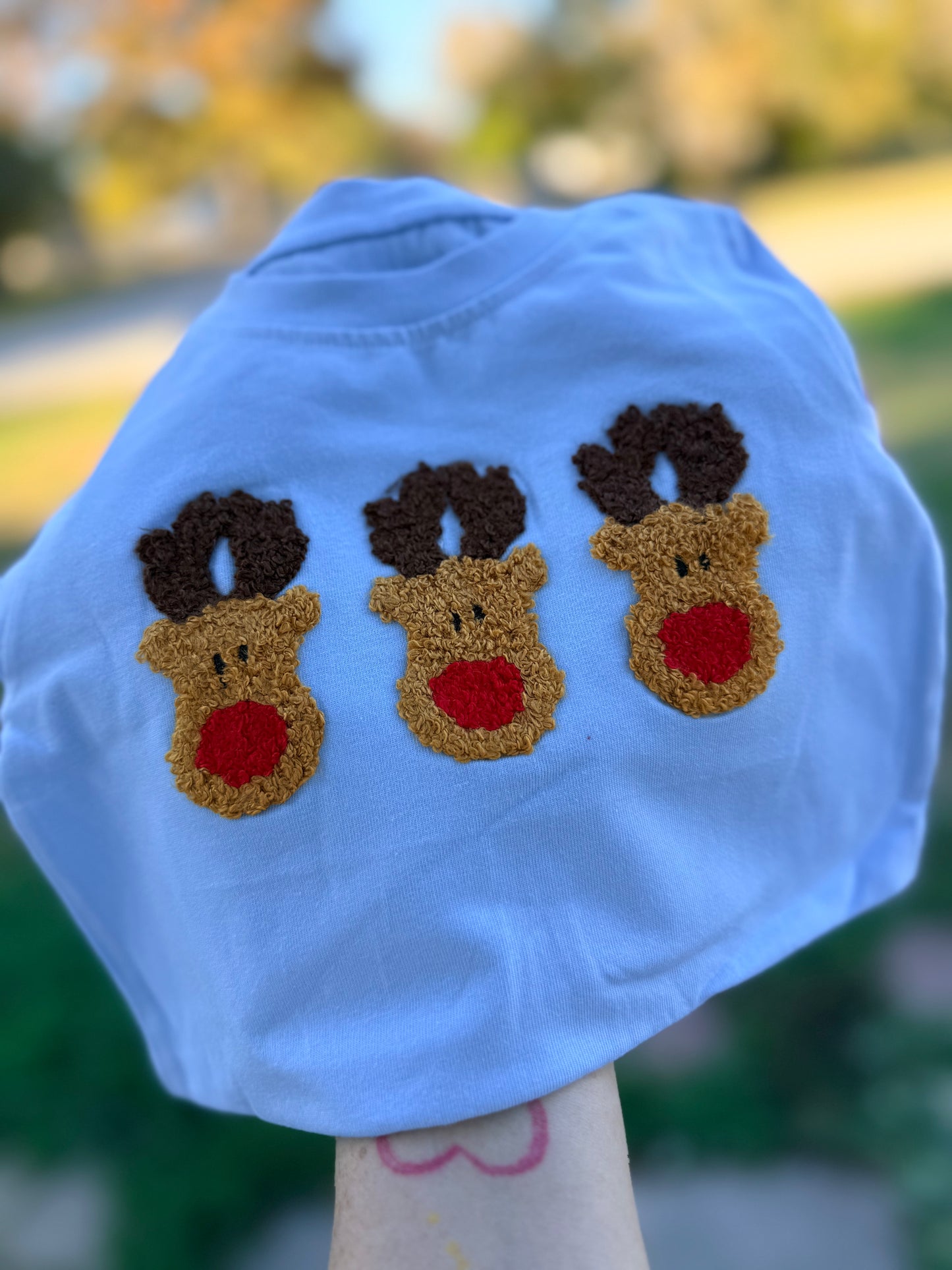 RTS French Knot Blue Reindeer Boy Set