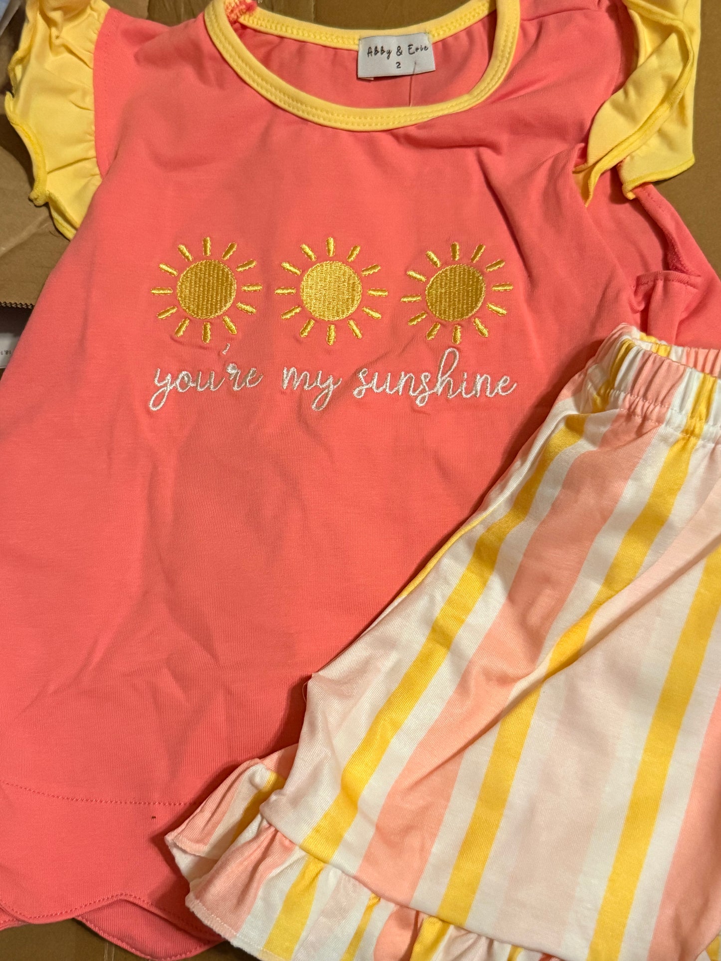 RTS You’re My Sunshine Girl Shorts Set