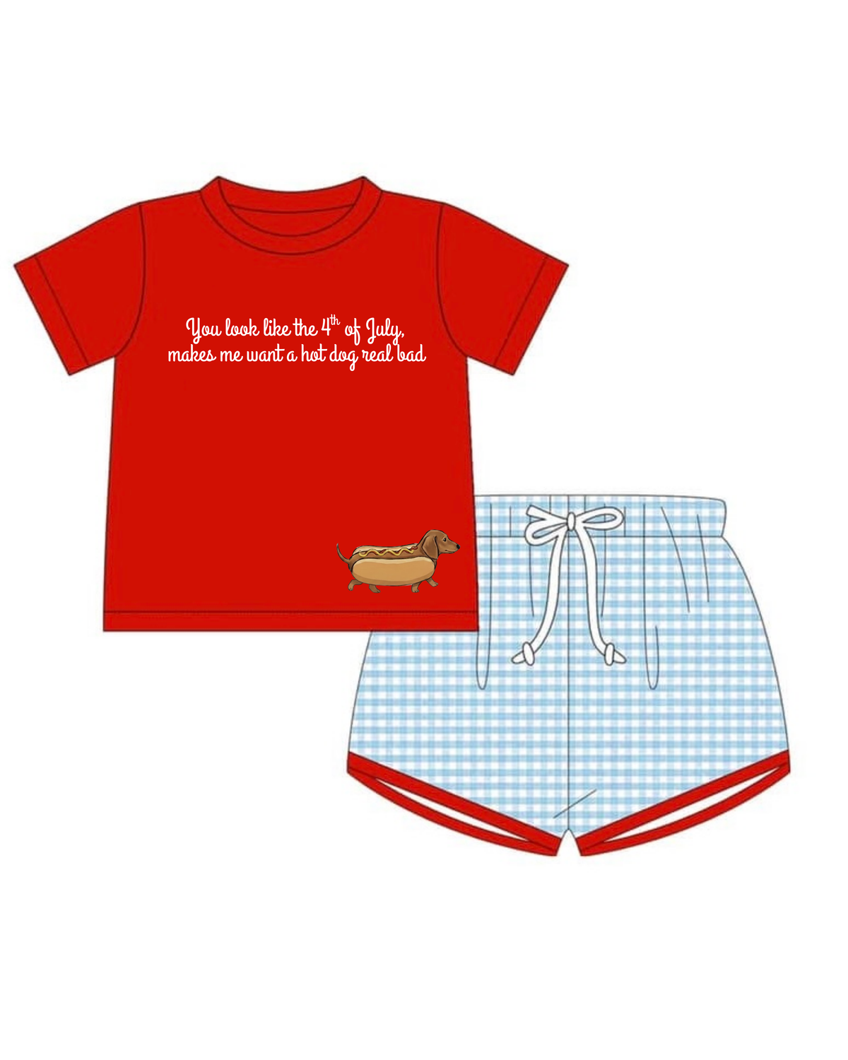RTS Fourth Of July Hot Dog Boys Shorts Set