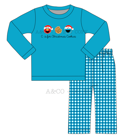 CHRISTMAS PO2: C Is For Christmas Cookies Boy Pant Set (OCT)