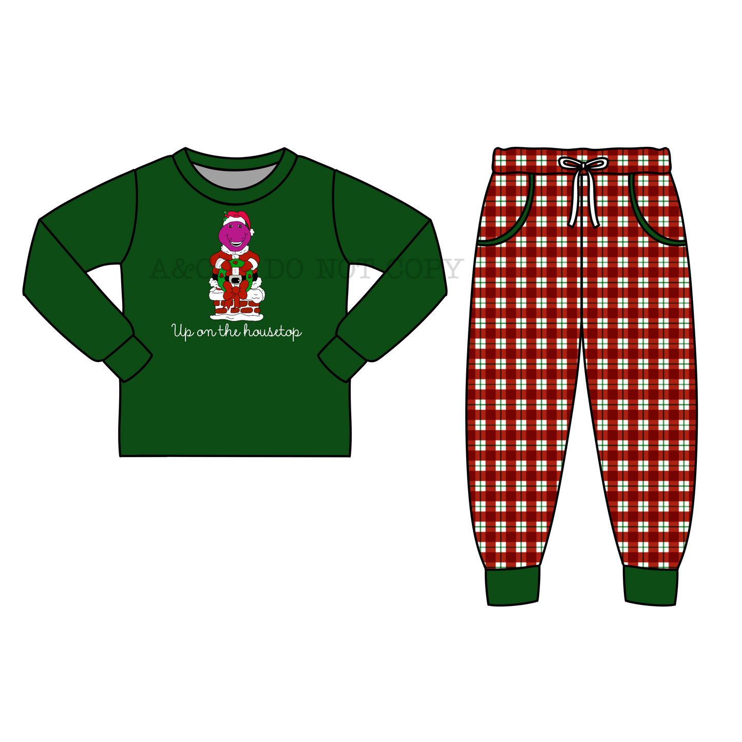 CHRISTMAS PO2: Up On The Housetop Boy Pant Set (OCT)