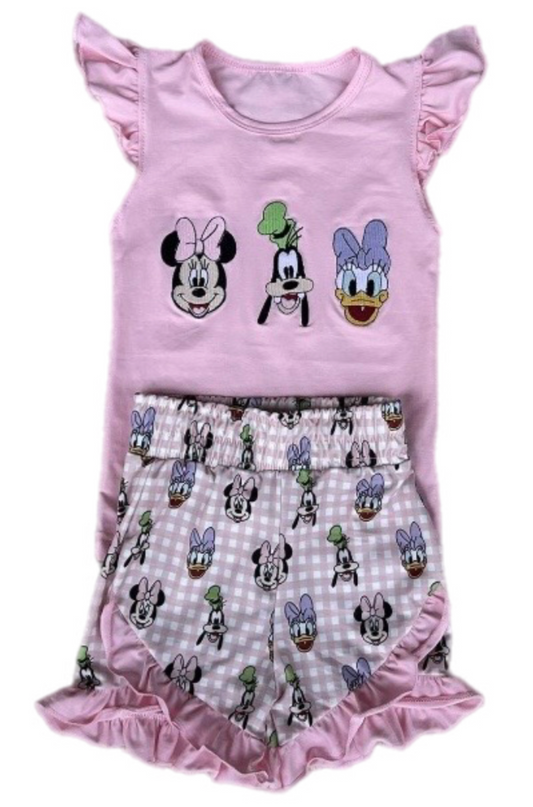 RTS Pink Mouse & Friends Shorts Set