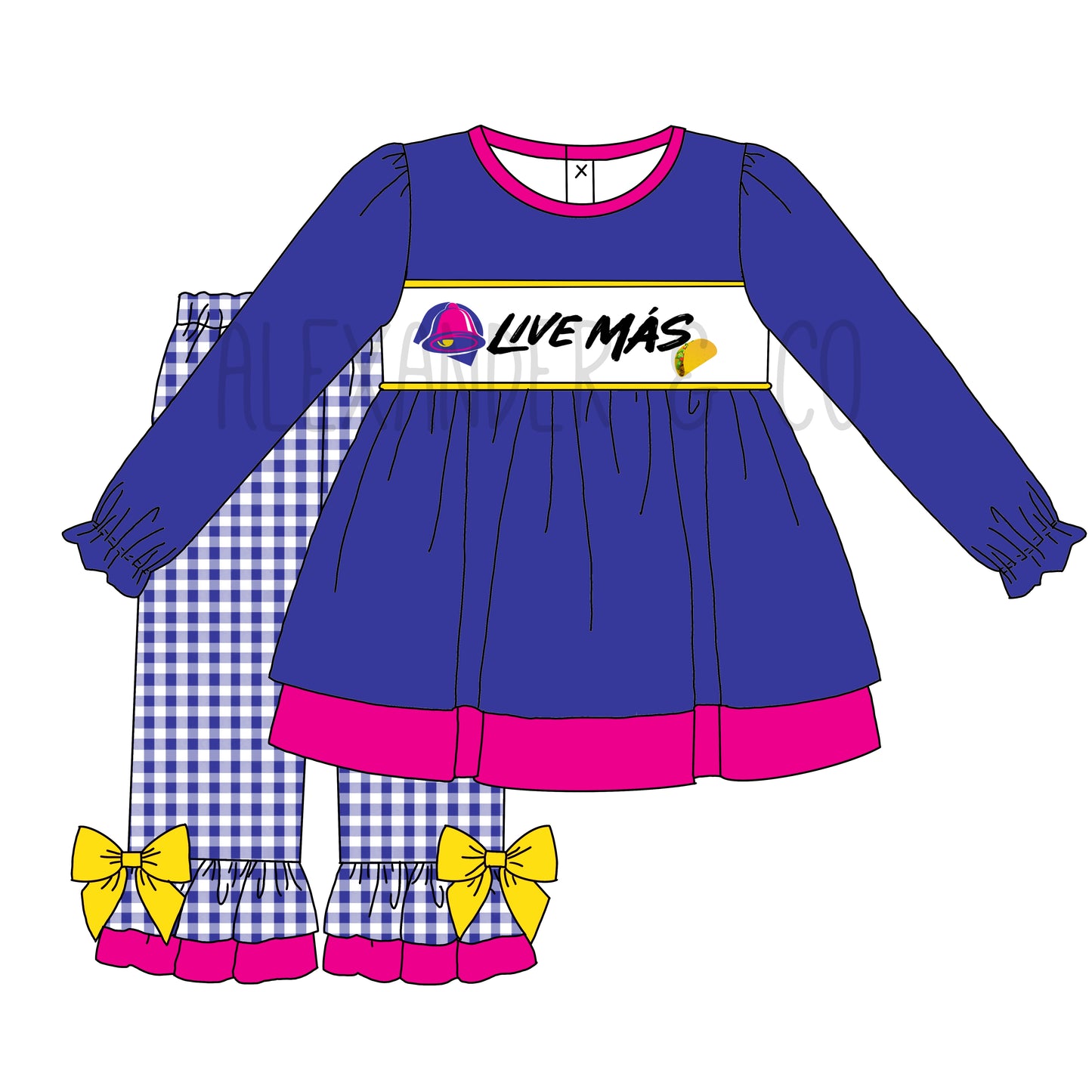 FOODIE PO: Hand Smocked Live Mas Girl Pants Set